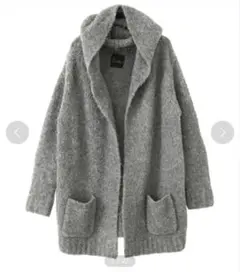 アーバンリサーチロッソ　アルパカフードカーディガン　ブークレニット