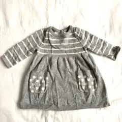 GAP 3〜6ヶ月　送料無料　ニット　ワンピース　女の子　シンプル　グレー