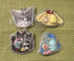 サンリオキャラクターズ　パッケージチャーム　クロミ、プリン、ハンギョ、ばつ丸