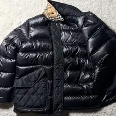 極美品/現行■BURBERRY ダウンジャケット　ノバチェック　キルティング　黒