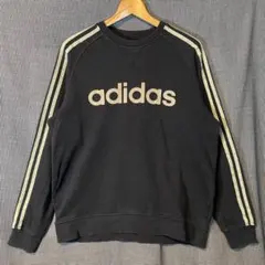 00s Y2K adidas フロッキープリント ラグランスウェット アディダス