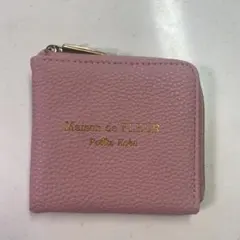 Maison de FLEUR レザー調ピンク色ミニ財布