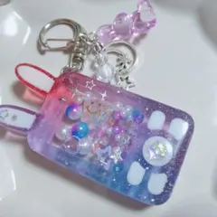 艶携帯宇宙兎 シャカシャカキーホルダー ハンドメイド　シェイカーキーホルダー