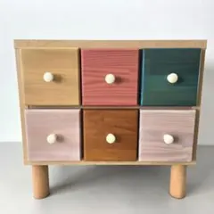 ウッドチェスト　カラフル　木製　引き出し　小物入れ　ポップ　ナチュラル　北欧風