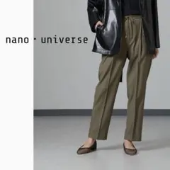 nano universe スッキリ脚長見え❤️ピンタックイージーパンツ カーキ
