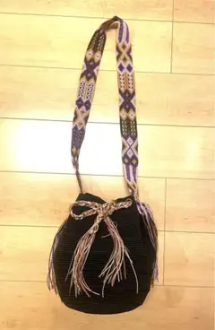 メキシコ　チアパス　ハンドメイド　巾着ショルダーバッグ