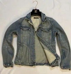 【良品】デニムジャケット　Gジャン　ペイント加工　y2k グランジ