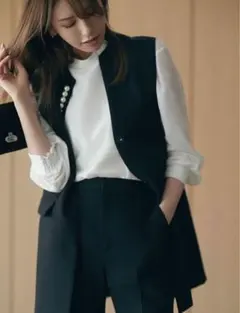 セルフォード　黒　パールボタン付きジレ　お呼ばれ セルフォード 黒 パールボタン付きジレ お呼ばれ - メルカリ