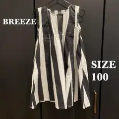 BREEZE ストライプ ワンピース 100 女の子 ノースリーブ