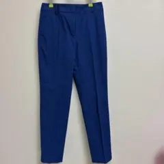 プラステ　青 スラックス センタープレス　美脚パンツM