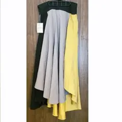Material Square 配色フレアスカート　フリーサイズ　イエロー