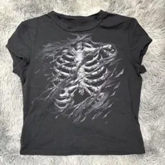 ROMWE 半袖Tシャツ スケルトン柄 ブラック レディース Mのサムネイル