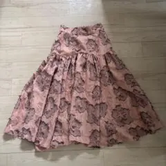 極美品✨】トッカ 6 ロングワンピース 総柄 花柄 ラメ ギャザー ピンク