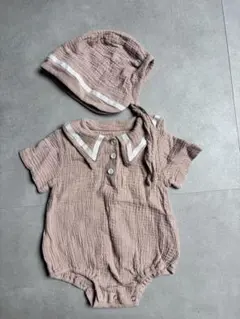 ベビー　ロンパース　帽子付き　セット