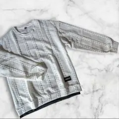 【新品未使用】メンズトレーナー 白 XLレイヤード風トップス