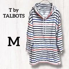 T by TALBOTS ストライプフード付き Tシャツ 【M】 トリコロール