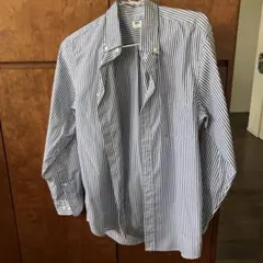 UNIQLO ブロードシャツ　ストライプ　ボタンダウン　メンズS レディースL