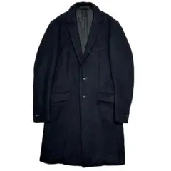 定価6.7万 アタッチメント カシミヤ混平二重メルトンチェスターコート 1 紺