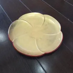金箔 菓子皿 銘々皿 花形 漆器