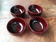 漆器　ぐい呑み？　ミニ碗　4点セットのサムネイル
