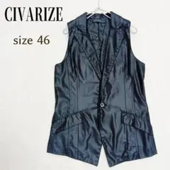 00s CIVARIZE 変形コーティング ライダース 七分袖 テーラードJKT