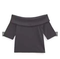 GRL オフショルダーテレコリブトップス