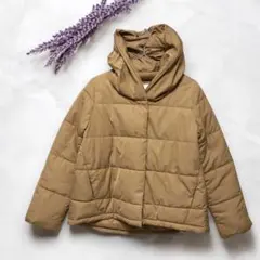 アース✨️中綿ジャケット ミドル丈 フーデッド カジュアル羽織り 可愛い