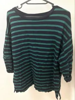 nikoand ... /ニコアンド　袖バルーン　ボーダー　Tシャツ トップス