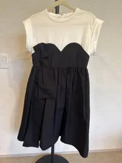 OBLI♡バイカラー リボン チュニック 半袖のサムネイル
