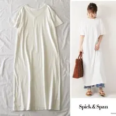 ○スピックアンドスパン【洗える】特殊加工 ロング Tシャツ ワンピース