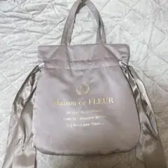 Maison de FLEUR ダブルリボンギャザートートバッグ