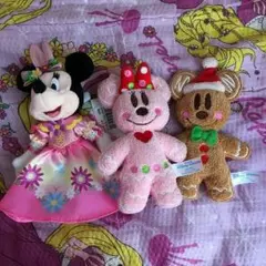 ミッキー　ミニー　ぬいぐるみバッチ