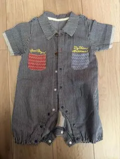 ストライプ柄半袖ロンパース 70-80cm