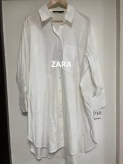 新品タグ付きZARA ホワイトシャツワンピMサイズ
