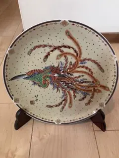 鳳凰 飾り皿 陶器 置物