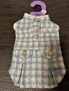 ANNA SUI ペット用 ツイードワンピース ブルー Sのサムネイル