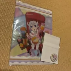 小林さんちのメイドラゴン　缶バッジ ミニクリアファイル　ポップコーンセット