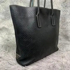 美品 PRADA プラダ トートバッグ ショルダーバッグ パンチングレザー