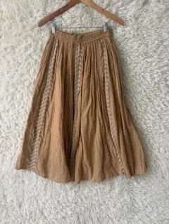 ne Quittez pas ヌキテパ　刺繍入り ロングフレアスカートインド綿のサムネイル