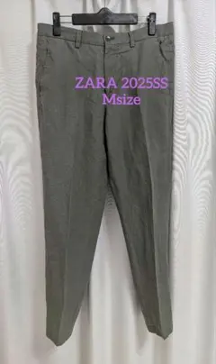 ZARA リネンパンツ ライトグリーンオリーブMのサムネイル