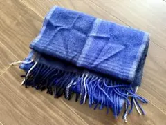 COMME CA MEN カシミヤ100% 青グレー マフラー