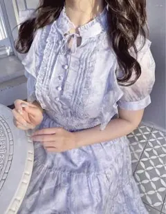 evelyn ラメフリル花柄OP ワンピース