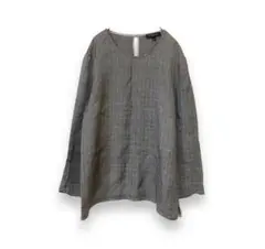 ΑΝΤΟΝELLI グレンチェック柄ブラウス　XL　総柄　イタリア製　長袖　上品