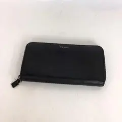 PRADA プラダ メタルロゴ レザー ラウンドファスナー 長財布 ウォレット