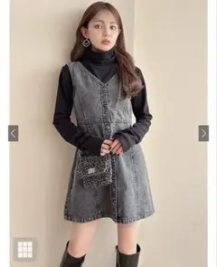 Vネックデニムジレ