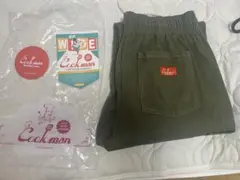 クックマン　シェフパンツセミワイド フロントポケット オリーブ Lサイズ