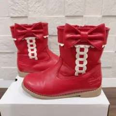 シャーリーテンプルのうさぎブーツ　赤　19cm 美品