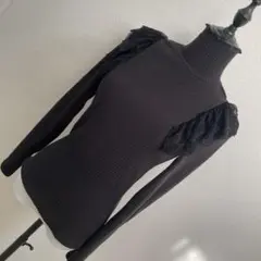 レディース　トップス　リブニット　Mサイズ　モックネック