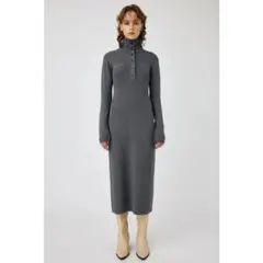 【最終値下げ】moussy 長袖ニットワンピース グレー　1