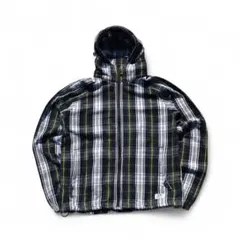 00s STUSSY ジップアップ フーデットジャケット フード チェック ネル